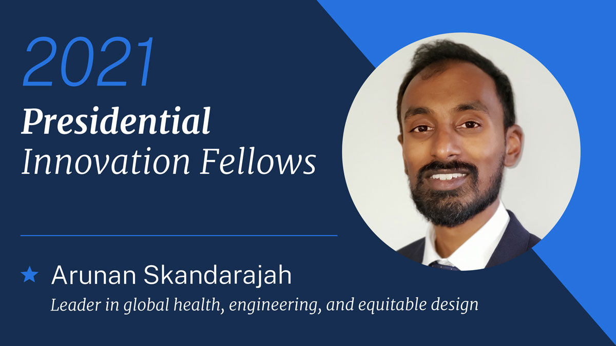 Arunan Skandarajah brings expertise in global health, engineering & equitable designHe’ll be joining  @US_FDA to work on on human-centered data & product strategies to serve public health We’re thrilled he’s joining the  #CivicTech movement!  #PIF2021  https://www.gsa.gov/blog/2020/10/19/passion-and-purpose-meet-the-2021-presidential-innovation-fellows