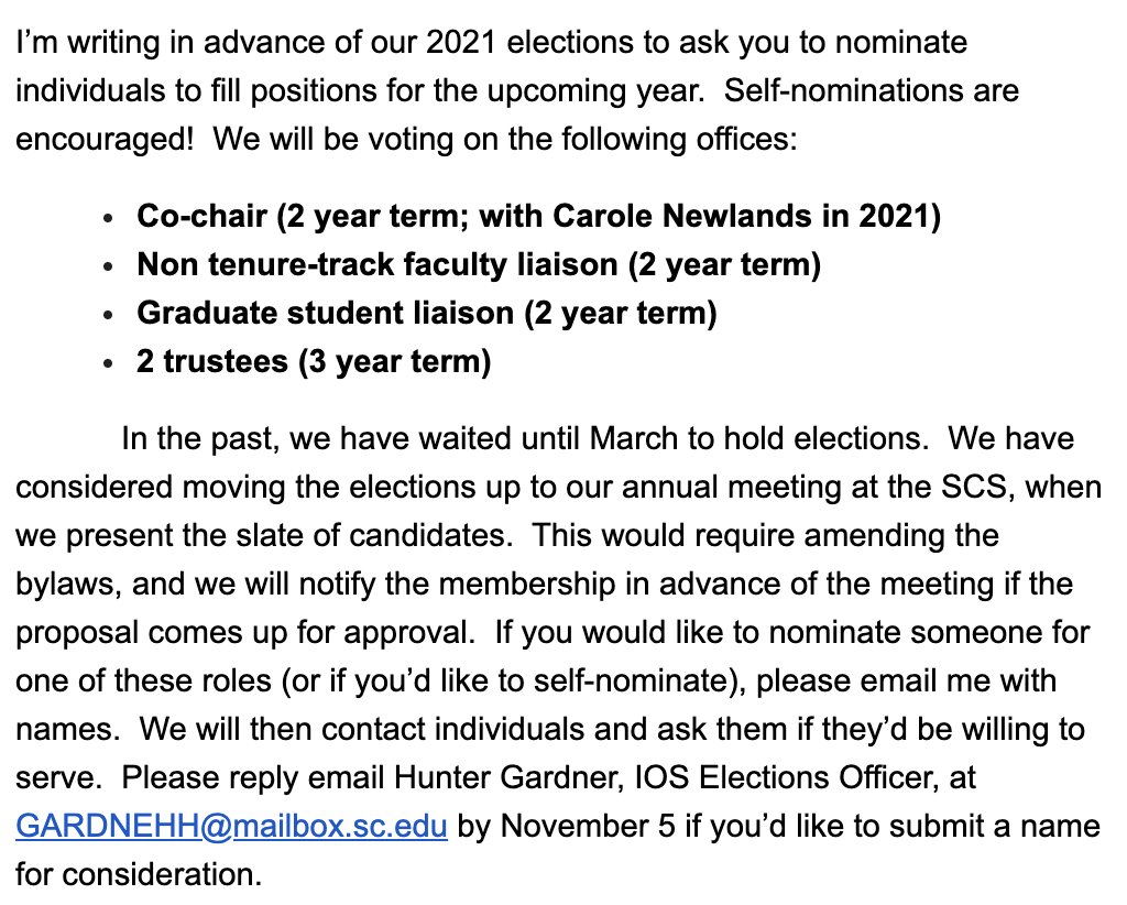 The IOS is looking for new officers. If you are interested, feel free to inquire!