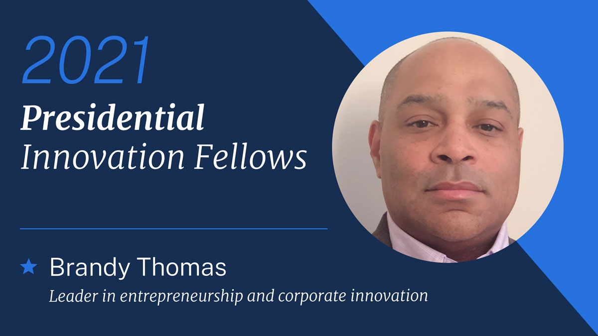 Brandy Thomas brings expertise in fintech, startups & corporate innovationHe’ll be joining  @USNavy to work on small-business & startup engagement to further our nation’s safety We’re thrilled he’s joining the  #CivicTech movement!  #PIF2021  https://www.gsa.gov/blog/2020/10/19/passion-and-purpose-meet-the-2021-presidential-innovation-fellows