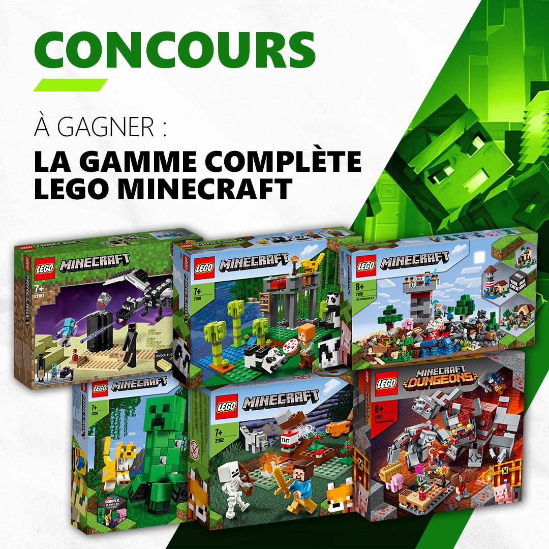 XboxFR's tweet photo. LEGO et Minecraft reviennent pour un concours gonflé à bloc ! 💪🧱 
 
Pour participer :
➡️ RT la publication
➡️ Follow @XboxFR et @LEGO_Group https://t.co/8OymOgUETE