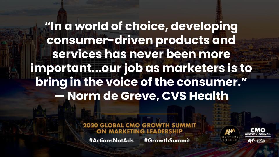 ANACMOMasters's tweet image. @ndegreve from @CVSHealth on the importance of the voice of the consumer. Live from the #GrowthSummit
Are you here?
#ActionsNotAds @ANAmarketers @Cannes_Lions