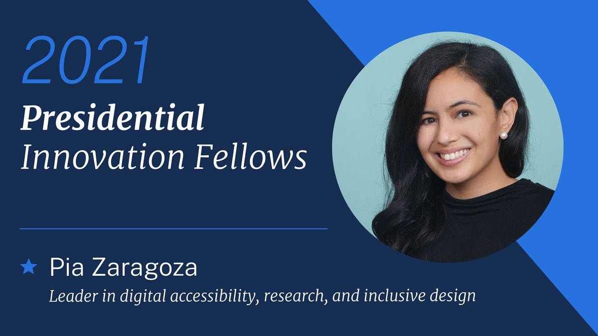 Pia Zaragoza brings expertise in digital accessibility & inclusive designShe’ll be joining  @CISAgov to work on customer experience (CX) & human-centered design to further cybersecurity We’re thrilled she’s joining the  #CivicTech movement!  #PIF2021  https://www.gsa.gov/blog/2020/10/19/passion-and-purpose-meet-the-2021-presidential-innovation-fellows
