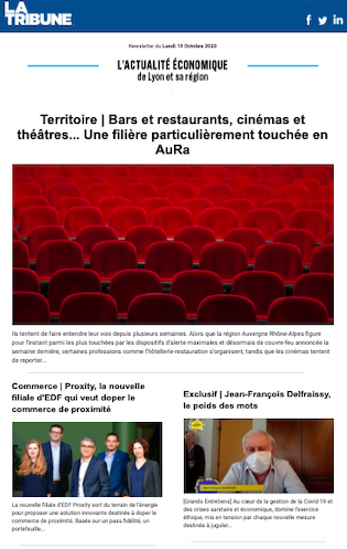 LaTribuneAURA's tweet photo. 📬 C'est le retour de votre newsletter @LaTribuneAURA du lundi. Avec, au menu de l'édition de 18h :
➡️ @UMIHRhoneAlpes @GNI_CHR @LeCNC, @LesEcransFR @celestins etc
➡️ @proxity_edf / @EDF_AuRhAlpes
➡️ #UEF2020 & JF #Delfraissy
➡️ & : @RTE_aura @HuaweiFr @Honor_FR @Ryanair... https://t.co/MJju3KXUpA
