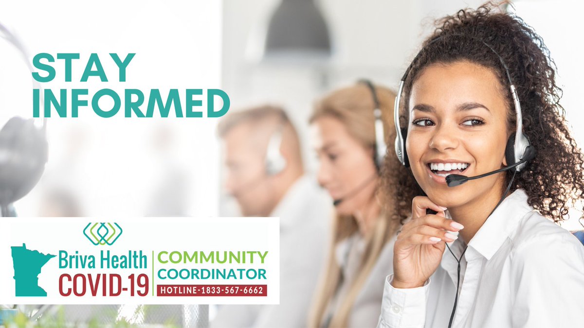 briva_health's tweet photo. Briva’s Covid-19 Navigators can answer questions about the Coronavirus &amp; connect you to many services in Minnesota such as housing, childcare, employment &amp; much more! If you or your family has been affected by #Covid19, give us a call! #BrivaHealth #MNsure #Minnesota #Healthcare https://t.co/5m0lUeBaQ1