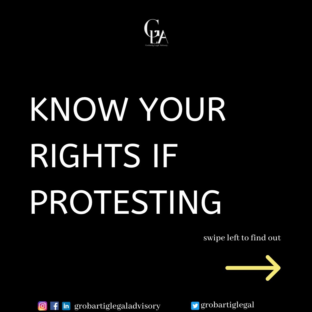 GrobartigLegal's tweet photo. #KnowYourRights if you or anyone you know is protesting
#protest #righttoprotest #righttopeacefulprotest #righttobesafe #righttomedicalcare #righttocomplain #humanrights #EndSARS #EndBadGoveranceInNigeria #EndSARSImmediately #SideWithNigeria #sorosoke247 #GrobartigLegalAdvisory https://t.co/KtfSMCKPTk