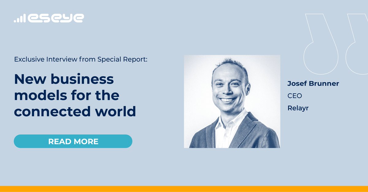 eseyeM2M's tweet photo. Discover the new business models for the connected world from Josef Brunner, CEO at @relayr_iot.
Read @josefbrunner exclusive interview extracted from our IoT Special Report here https://t.co/LsW5FRn6Es
#IoT #IoTConnectivity #IoTSuccess #NoLimits https://t.co/bB2uz3xUho
