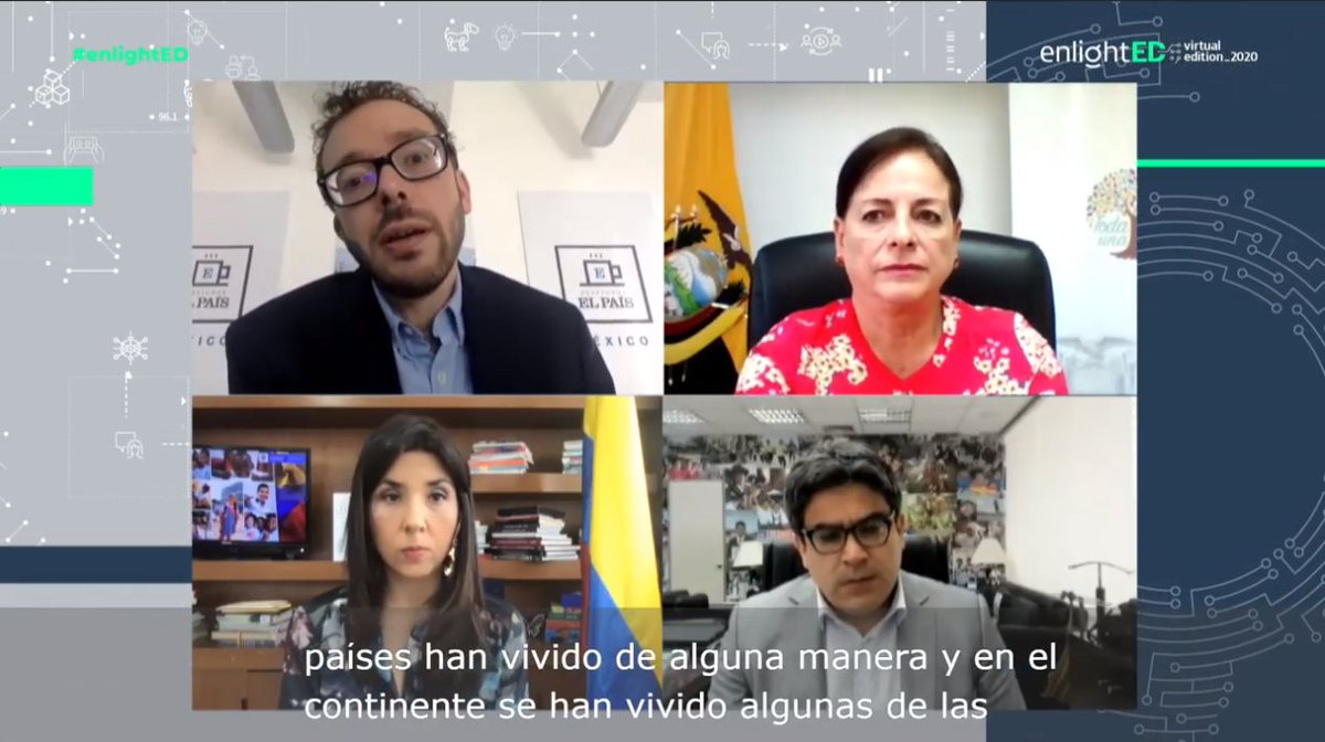 Telefonica_Col's tweet image. A esta hora la Ministra de Educación Nacional, María Victoria Angulo @VictoriaBxE y sus pares de Ecuador y Perú intervienen en #enlightED. Sigue el evento en vivo en youtube.com/watch?v=-WiaXR…