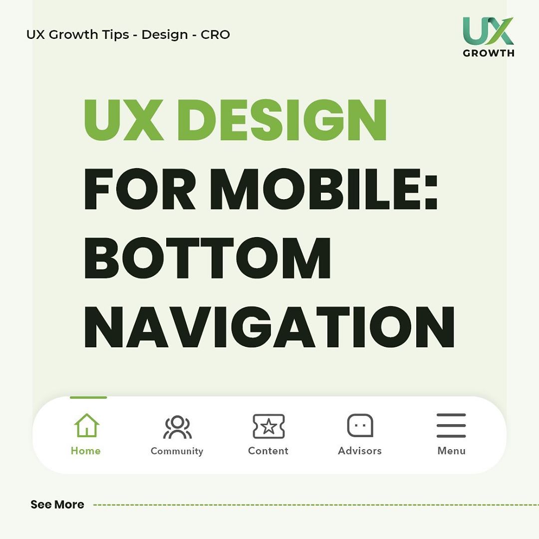 #uxdesign for #mobilenavigation
Link: instagram.com/p/CGhsN5jBGvD/

#uxtrends #uxd #instaui #donnorman #usability #uxdaily #learnux #uxlore #uxuidesign #userexperiencedesign #uiinspiration #designtips #uxui #nngroup #uxcourse #uxdesign #userinterface #appdesign #uitips #userexperience