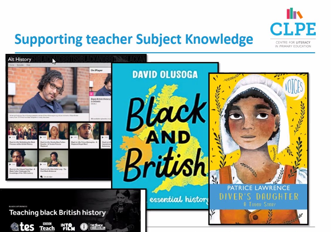 Great #LiteracyLibrary webinar from @clpe1 on Raising the Profile of Marginalised Voices in British History and Children’s Historical Fiction. 

'as teachers we are the most influential gatekeepers of literature and knowledge' @MylesRosa