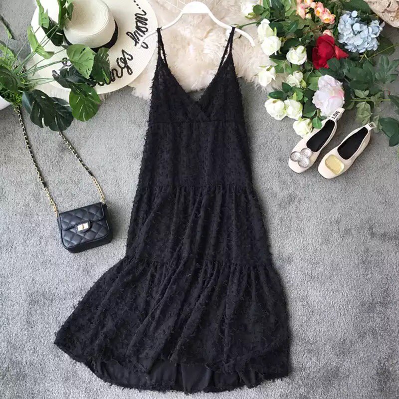 Black feather tassel dress Size 10#2500Great for your beach day