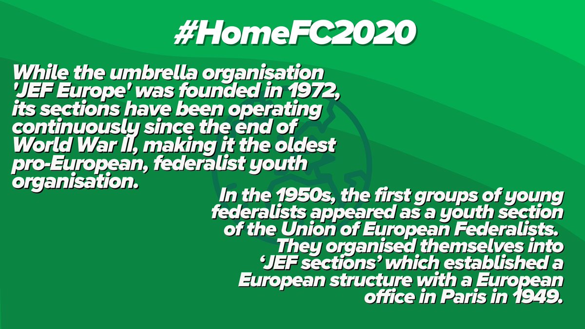 JEF's roots can go far back as 1949, where several JEF Sections established themselves under an official European structure which had a registered office in  #Paris.