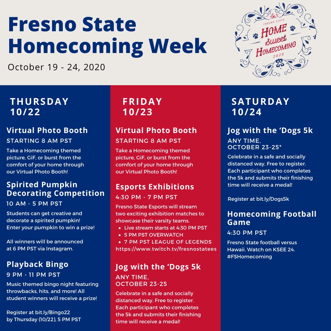 HAPPY #FSHOMECOMING BULLDOGS!!🥳🎉

The week we’ve all been waiting for has finally arrived😆!!🙌❤️💙 

Swipe to checkout the events are happening this week! Register in advance for our events! (🔗 in bio) 

Have a Home Sweet Homecoming Bulldogs!!!🏠❤️🐾