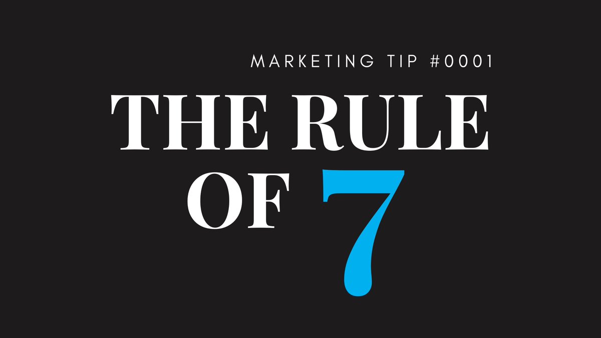 Here’s a marketing tip: When it comes to ensuring a message resonates with your audience, use the Rule of 7! 

The principle behind the Rule of 7 is your audience must see or hear your marketing message 7 times before they will consider purchasing from you. #marketing #tip