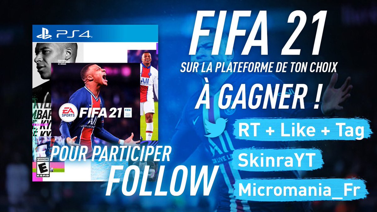 SkinraYT's tweet photo. 🎁CONCOURS FIFA 21 !🎁

Avec @Micromania_Fr, on vous fait gagner 1 #FIFA21 sur la console de ton choix ! Pour participer 👇🏻
- Follow @Micromania_Fr 
- Follow @SkinraYT 
- RT, Like et Tag 2 « amis » à qui tu vas placer tes meilleurs tacles à la gorge 🚨

TAS le 01/11/20

#giveaway https://t.co/Eu5a7o4fZ8