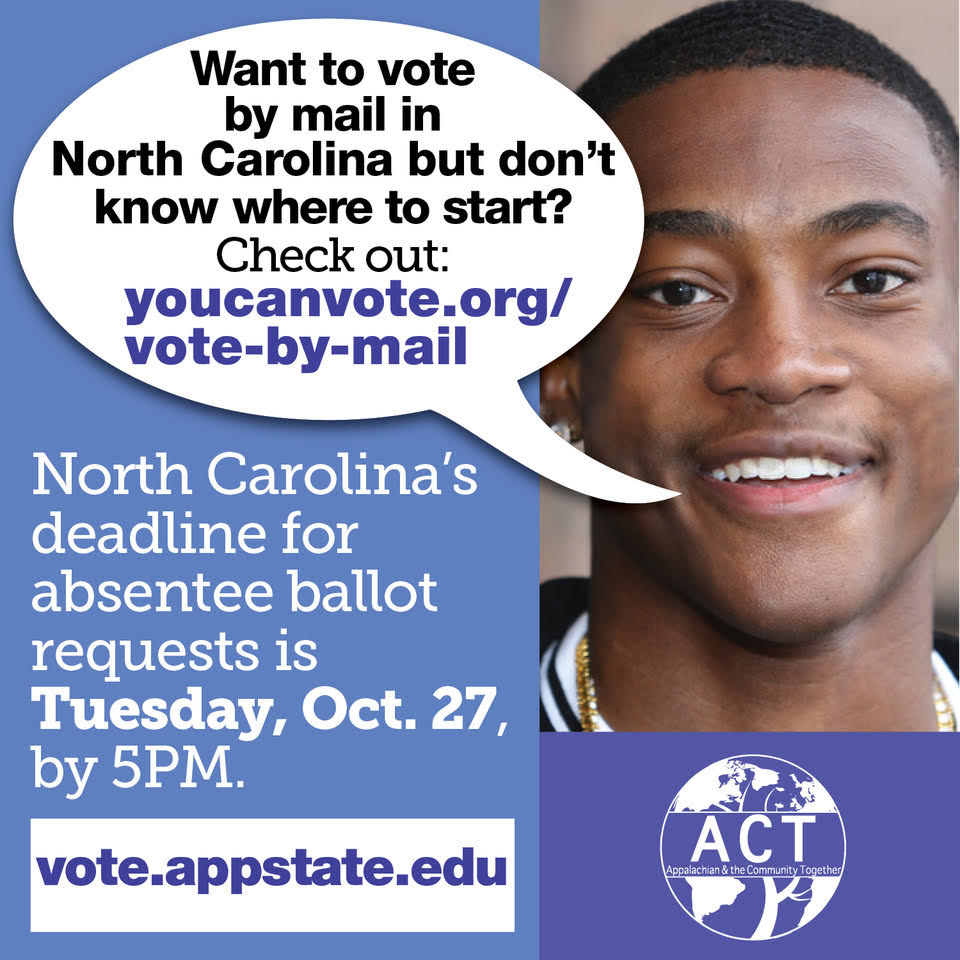 Deadline to request an absentee ballot is Oct. 27-- your request must be received by 5pm.
