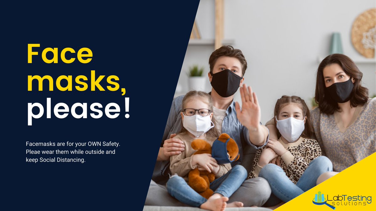 LabTestingUSA's tweet image. Face Masks are recommended as a simple barrier to help prevent respiratory droplets from traveling into the air and onto other people when the person wearing the mask coughs, sneezes, talks, or raises their voice.

#Covid19 #StaySafe #WearAMask