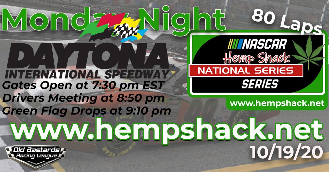 GaryCorbett88's tweet photo. @HempShack Monday Night @OBRL_Racing National Series Race @ Daytona 80 Laps
Practice Starts at 7:30PM EST
To Race Be In Practice By 8:30PM
HQ C-B-D Oil at https://t.co/ZJRIQMcxg5

#obrl #hempshack #cbdoil #iracing #iracingleague #oldbastardsracingleague #nationalseries #arca https://t.co/biBClkr816