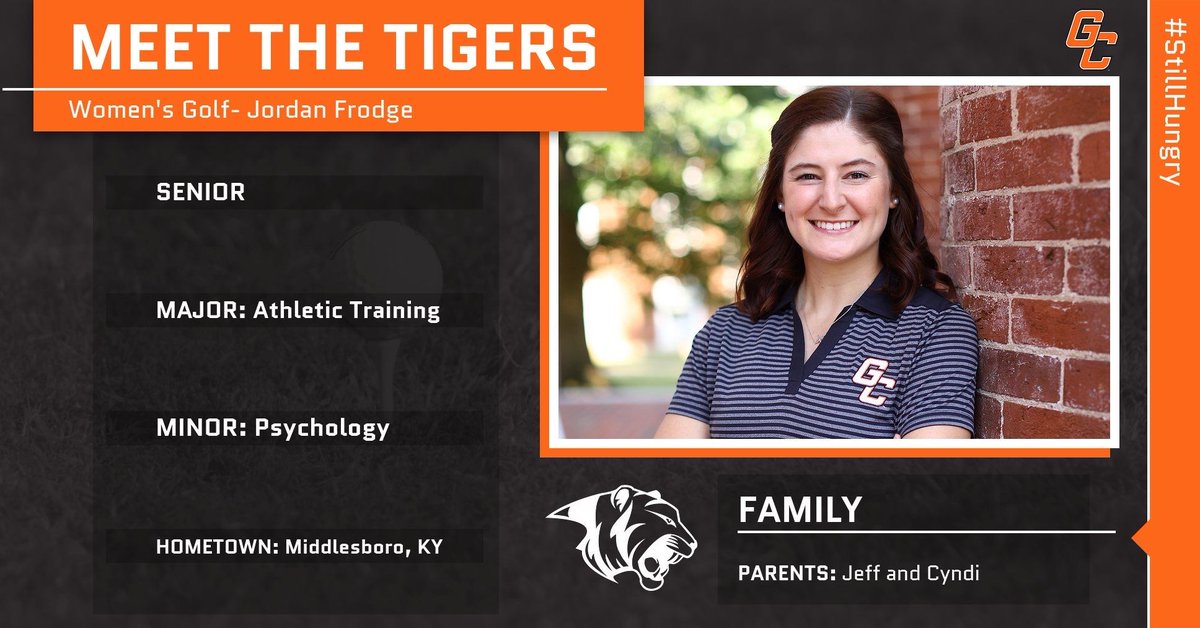 GCAthletics's tweet photo. Tiger nation, #MeetTheTigersMonday continues. We are featuring seniors and this week it’s Women’s Golf with Emily Francis and Jordan Frodge! GO TIGERS #StillHungry #TigersTogether https://t.co/M3JOsD1J3e