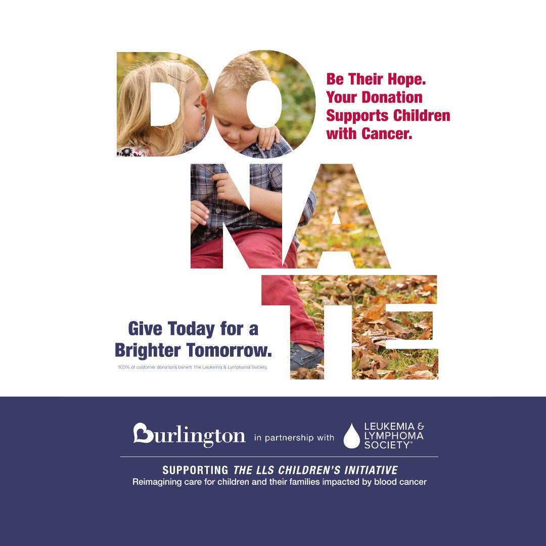 Committed to finding cures <a href="/Burlington/">Burlington</a> continues to support The Leukemia &amp; Lymphoma Society for the 19th year in a row!  Get involved by donating at checkout at your nearby Burlington. bit.ly/301f6LB
