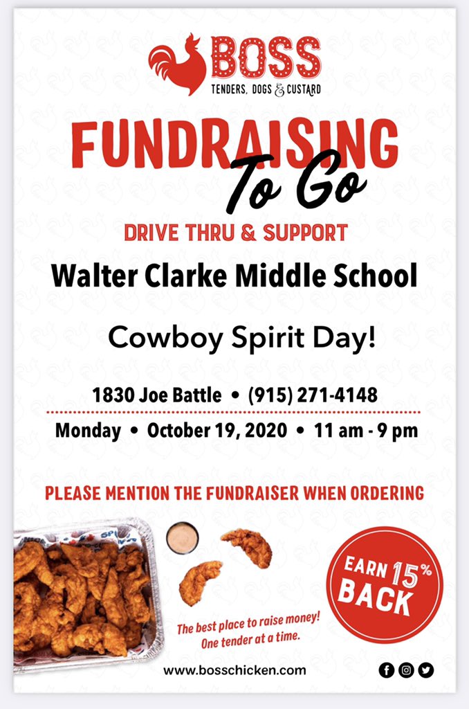 FGerardo_PHHS's tweet photo. 🐔Today sounds like a perfect day to pick up Boss chicken. Don’t forget to mention Clarke MS.🐔 #TeamSISD @WClarke_MS @JEstrada_CMS https://t.co/QOtmFlOIWn