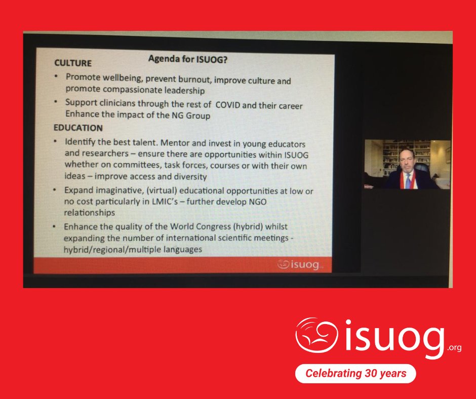 Lastly, Tom thanked the staff at ISUOG for their hard work and outlined his agenda for the duration of his Presidency, focusing on inclusiveness, accessibility and diversification. #LoveUltrasound @proftombourne #ISUOGat30 https://t.co/jkX0oiQavU