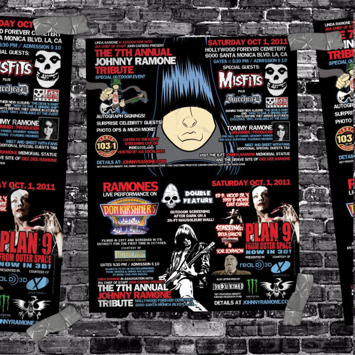 johnnyramone's tweet photo. The 2011 Johnny Ramone Tribute featured a special showing of ‘Plan 9 From Outer Space’ and was hosted by @themisfits.

Share your memories of Johnny Ramone and the Tribute nights using the hashtag #JohnnyRamoneArmy 

#Ramones
#JohnnyRamone https://t.co/g08C7mps7S