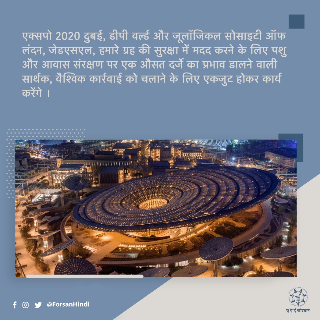 एक्सपो 2020 दुबई, डीपी वर्ल्ड और जूलॉजिकल सोसाइटी ऑफ लंदन एकजुट होकर कार्य करेंगे
@expo2020dubai
#1YearToExpo2020 #Expo2020 #Dubai #UAE https://t.co/wXSaYwI8UW