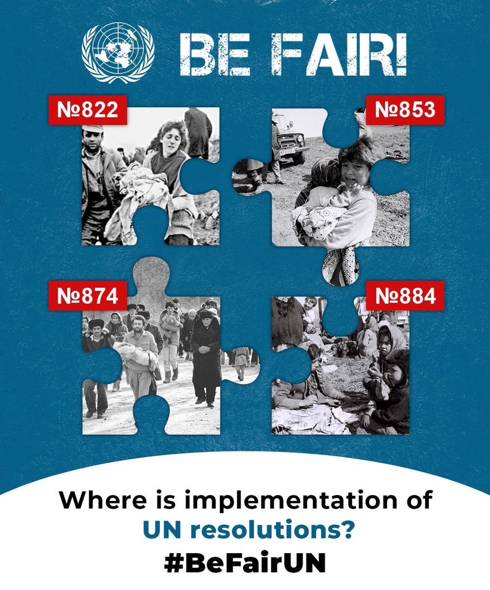 Operativ_MM's tweet photo. Armenia doesn't follow the UN resolutions number 822,853,874,884, that contain itself call on the parties concerned to reach and maintain durable cease-fire arrangements and respect the sovereignty and territorial integrity of Azerbaijan Republic. #BeFairUN https://t.co/Hrgw9l7AS3