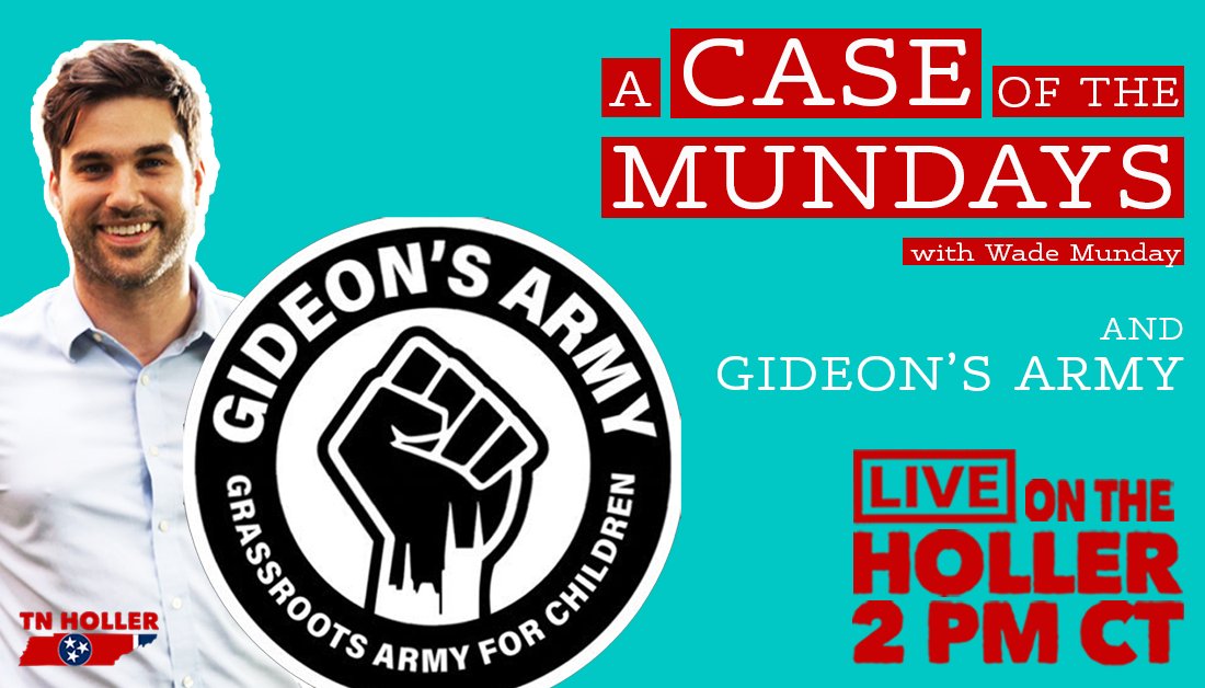 LIVE SHOW 🔥 Stay tuned for #ACaseOfTheMundays with @WadeLMunday coming up at 2 pm CT today.

@gideonsarmyutd will be joining to talk about the restorative work they are doing to dismantle the school-to-prison pipeline, rebuild North Nashville post-tornado, and much more.