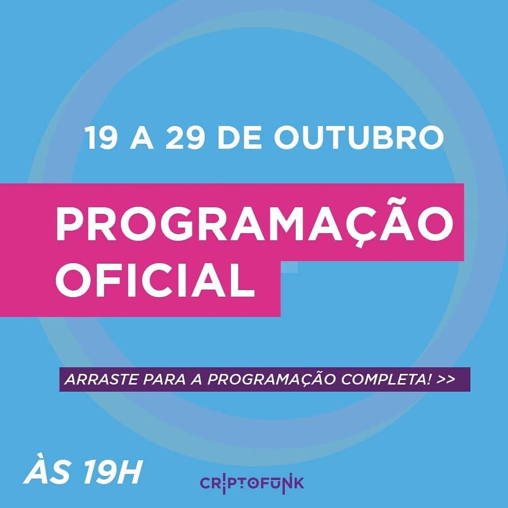 intervozes's tweet photo. É HOJE!

Nesta segunda, às 19h, acontece a abertura da @criptofunk 2020! 

Pra participar das oficinas é só se inscrever neste link: https://t.co/LzxuPmekf9

Confere a programação completa no fio 👇🏾 #CriptoFunk2020 https://t.co/WRgNCvT6TI