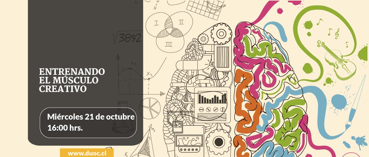 DuocUC_SC's tweet image. Rina Melcoñian, docente de Diseño Gráfico, nos invita a trabajar algunas técnicas creativas💡Y a revisar algunos mitos y verdades sobre la creatividad y la innovación.
Inscríbete 👉 bit.ly/3o6nUdp
@DuocUC @DisenoDuocUC @scd_apoquindo @panoramasgratis @CulturalCondes