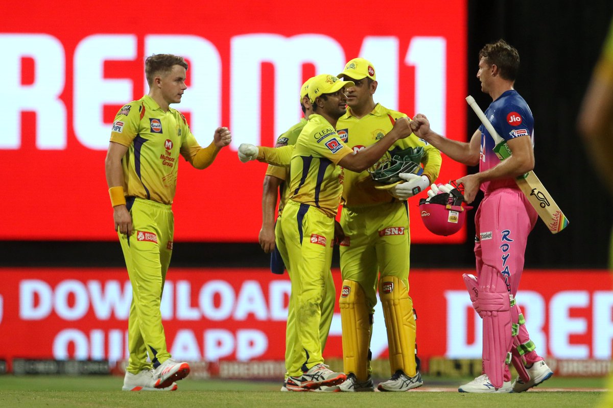 #RR romps home by seven wickets against #CSK and with that win, the side moves up to the fifth spot on the #IPL2020 table. Head to the #CSKvsRR 🏏 blog: sportstar.thehindu.com/cricket/ipl/ip…