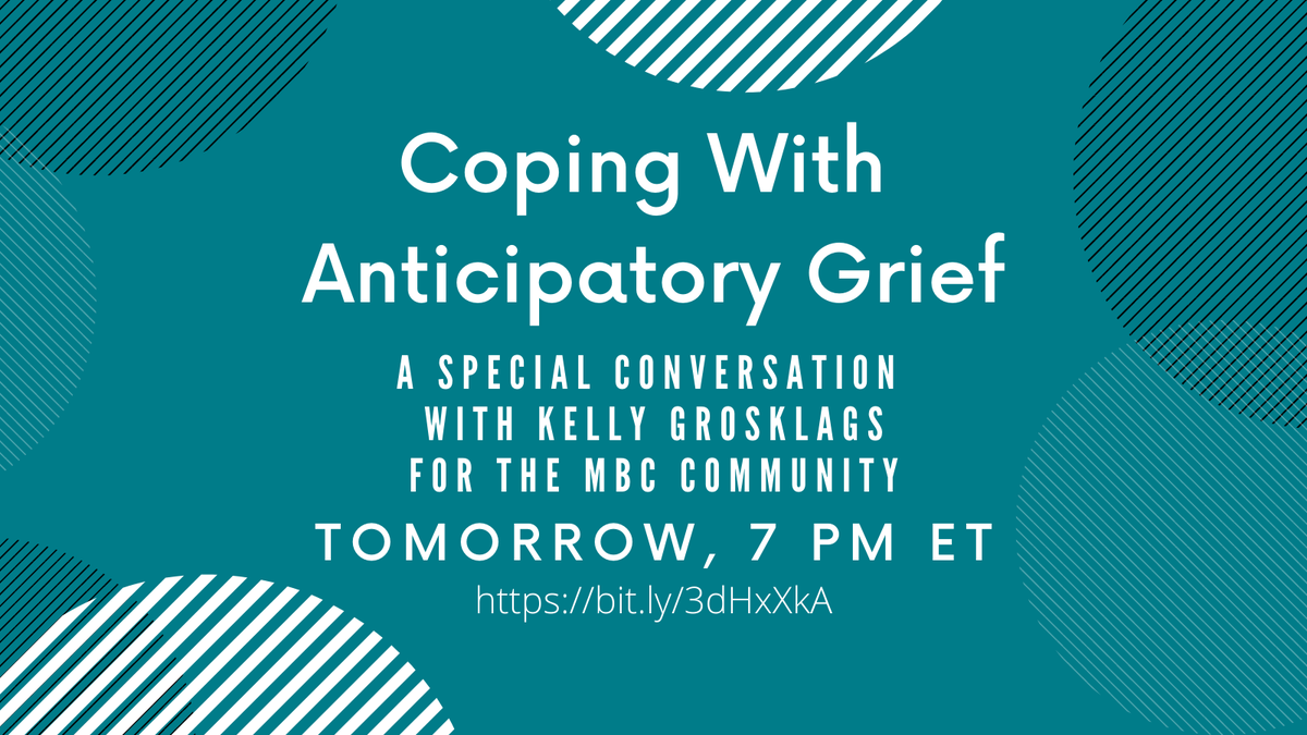 We are honored to hold space for members of the #MBC #KomenCommunity who are confronting grief and isolation during this pandemic. Join us tomorrow 7 PM ET for Coping With Anticipatory Grief - intimate virtual conversations with @cwkheals - bit.ly/3dHxXkA #bcsm