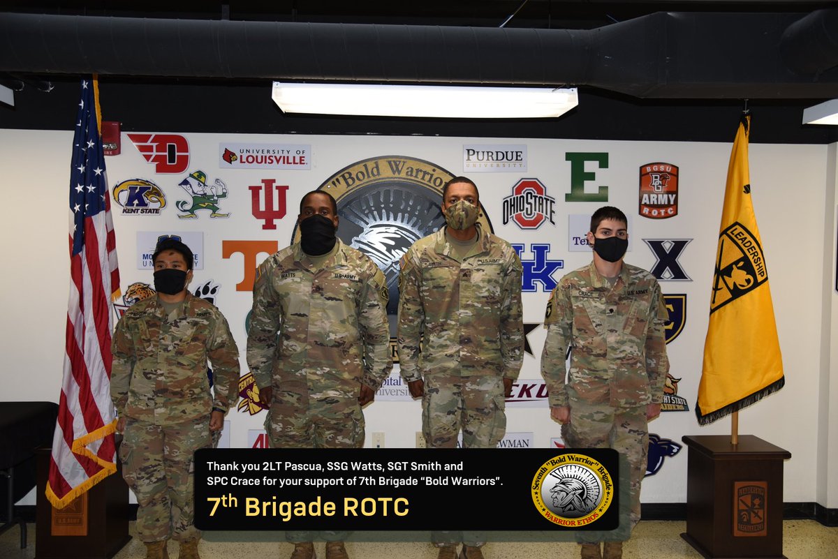 COL Clemmer and CSM Adkins recognizing Soldiers from the @19thENBN for exceptional performance supporting Operation Agile Warrior. Thank you 2LT Pascua, SSG Watts, SGT Smith and SPC Crace for your support of 7th Brigade “Bold Warriors”. <a href="/CG_ArmyROTC/">Brig. Gen. Maurice Barnett</a> <a href="/ArmyROTC/">Army ROTC</a> #goarmy