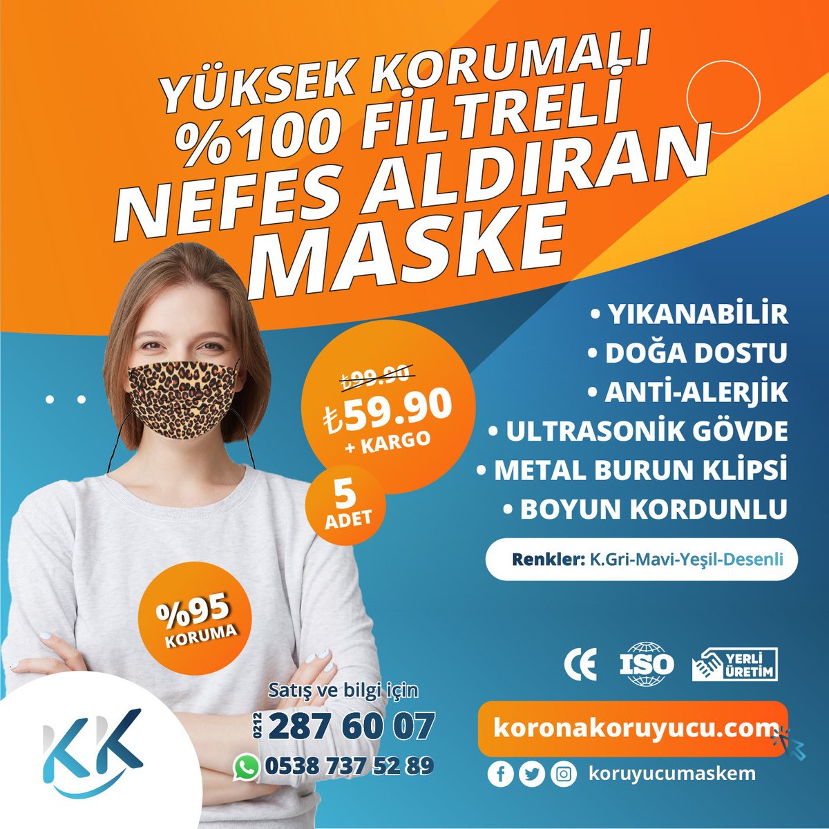 Yüksek Korumalı Yıkanabilir Akıllı Maske! Satış ve Bilgi için; 📱0538 737 52 89 ☎️ 0212 287 60 07 🔍koronakoruyucu.com #koruyucumaskem #maske #yıkanabilirmaske #mask #desenlimaske #filtrelimaske #renklimaske #istanbulmaskesatışı #maskesatışı