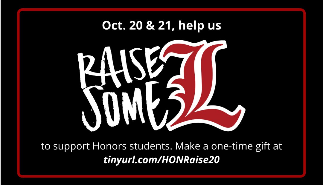 At 6:02PM tomorrow (Oct. 20), UofL's Day of Giving begins! The money we raise will help us provide support, supplies, and programming to Honors students. We need your help! Make a one-time donation at tinyurl.com/HONRaise20. Can't give? Spread the word! #GoCards