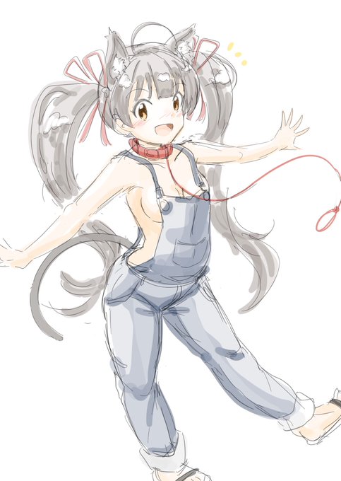 裸オーバーオール猫srk 