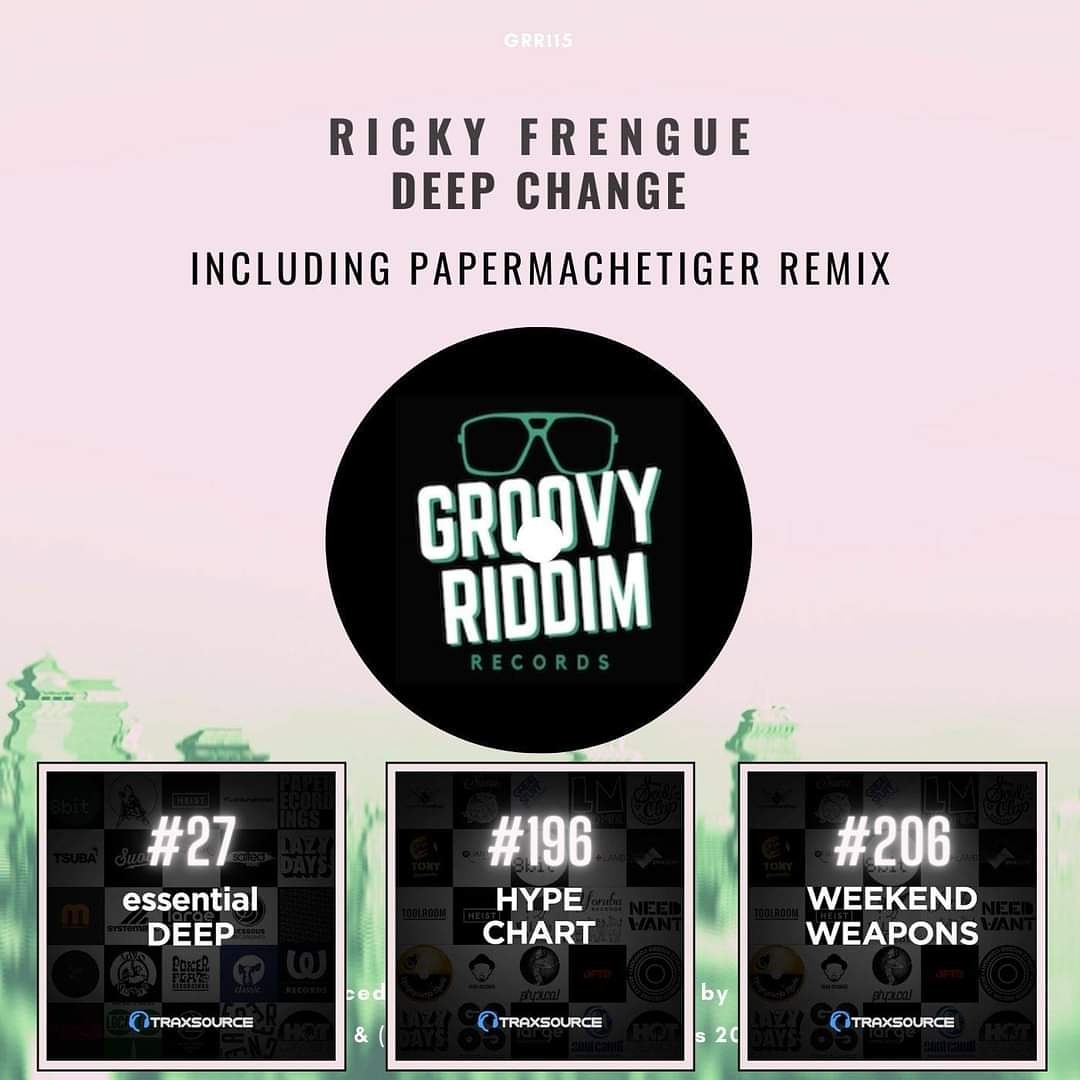 groovy_riddim's tweet photo. 💿🔥Our new single titled 'Deep Change' by #RickyFrengue (including #Papermachetiger Acid Mix) has been featured as one of the best Deep House releases of this week and the original mix appears in this @traxsource's lists!
🛒Get your copy here: https://t.co/kBhGID4rCb https://t.co/2f9jk1XqB2