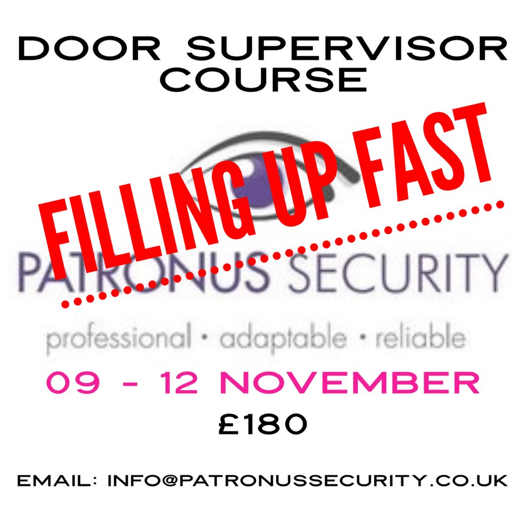 Excellent pass rate & now we can guarantee an interview when you gain your qualification. Don’t wait, email us on info@patronussecurity.co.uk to book!
#security #securitycourses #doorcourse #doormenofinstagram #doormenonduty #securitytraining #securityexeter #exeter #exmouth