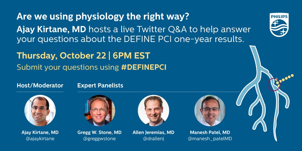 Atul Gupta, MD (@atulgupta_md) on Twitter photo Did you watch the #DEFINEPCI panel at #TCTConnect?
Join <a href="/ajaykirtane/">Ajay Kirtane</a> <a href="/GreggWStone/">Gregg W. Stone MD</a> <a href="/manesh_patelMD/">Manesh Patel</a> <a href="/DrAllenJ/">Allen Jeremias</a> for a recap and live Twitter Q&A on Oct. 22 @ 6pm ET. Share your questions now using #DEFINEPCI. events.wondrmedical.net/define-pci Did you watch the #DEFINEPCI panel at #TCTConnect?
Join <a href="/ajaykirtane/">Ajay Kirtane</a> <a href="/GreggWStone/">Gregg W. Stone MD</a> <a href="/manesh_patelMD/">Manesh Patel</a> <a href="/DrAllenJ/">Allen Jeremias</a> for a recap and live Twitter Q&A on Oct. 22 @ 6pm ET. Share your questions now using #DEFINEPCI. events.wondrmedical.net/define-pci