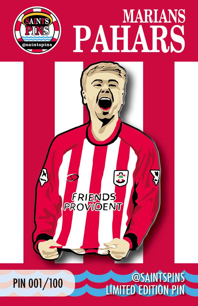 😇 ON SALE NOW! 😇

🔴 Hard enamel Marians Pahars pin badge.

⚪ Individually numbered backing card.

🔴 Clear plastic protective sleeve.

⚪ Pahars sticker.

🔴 Surprise sticker revealing our 2nd release.

Limited edition of 100.

saintspins.bigcartel.com

#SaintsFC #SaintsPins