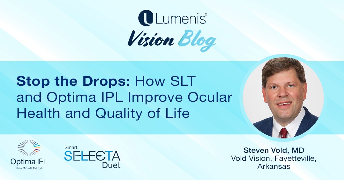 🛑 STOP the drops!

Steven Vold, MD, explains how two drop-free procedures his eye care practice has implemented to improve his patients' ocular health in our newest blog. 😎

Click here to learn more about #SelectaDuet and #OptimaIPL. bit.ly/2EM8RE0