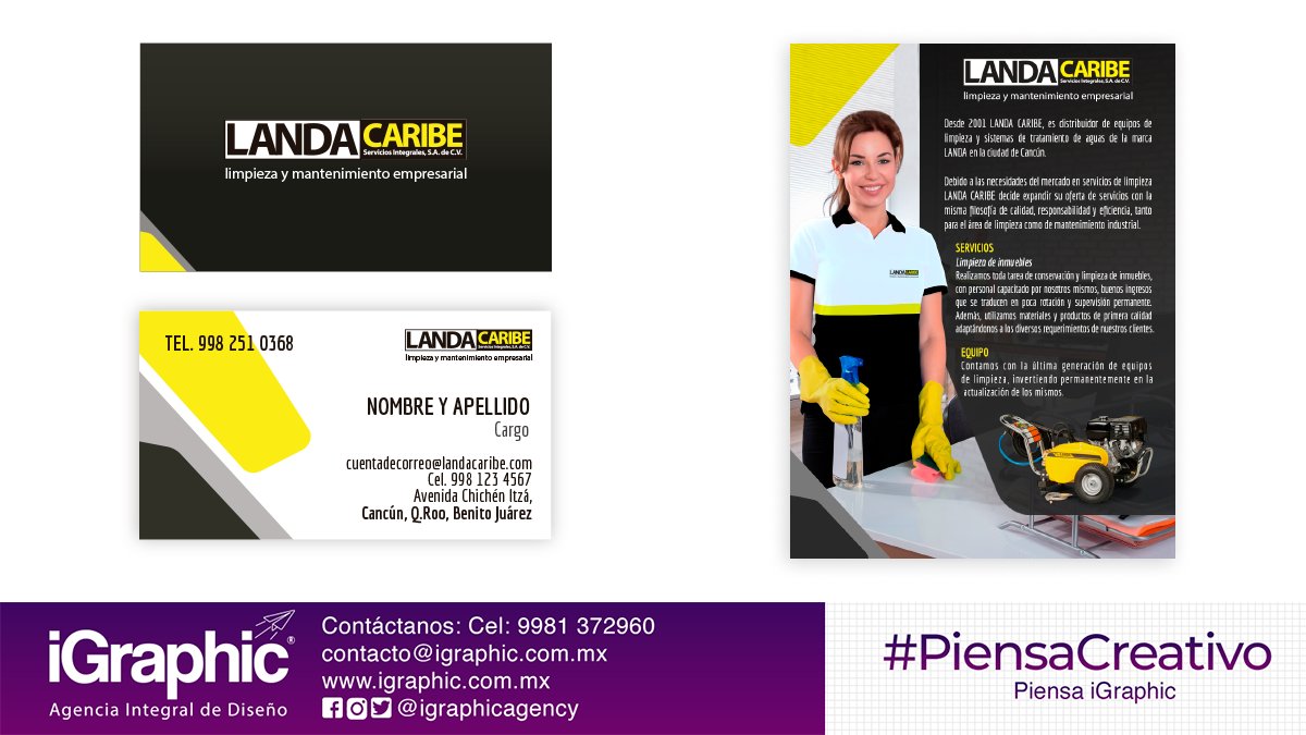 iGraphicAgency's tweet photo. Diseño de imagen LANDA CARIBE, (Website, Tarjetas de presentación, Hoja membretada, Firmas digitales, Flyer).
#branding #webdesign #graphicdesign #design #creative #igraphic #creativeagency #piensacreativo #piensaigraphic #registrodemarca #marca #impi #Entrepreneur https://t.co/G1befVjwiW