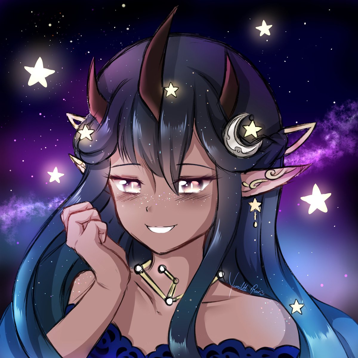 I'll start! I'm Yami, a digital and traditional artist who loves to draw OCs, color eyes and do galaxy-like backgrounds. I hope you guys like my art!