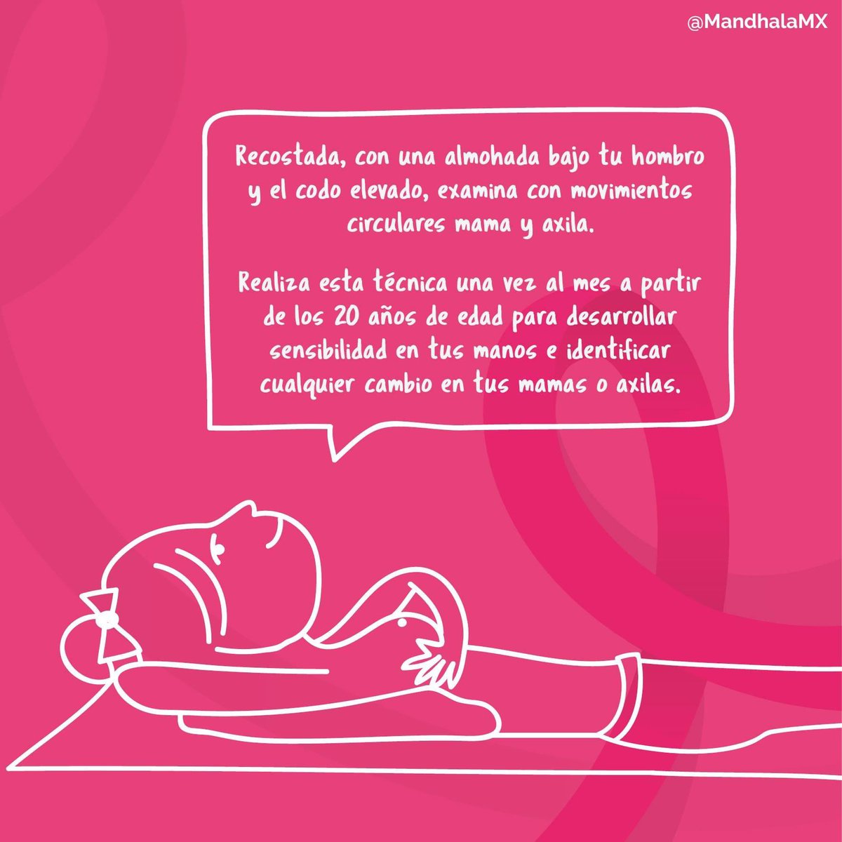 MandhalaMX's tweet photo. Explora tus senos cada mes para que desarrolles sensibilidad e identifiques cambios en tus mamas o axilas. #díamundialcontraelcáncerdemama #autoexploración #cáncerdemama #prevención #salud #mujeres #CancerDeMama #mandhalamx https://t.co/1PTHXSw6q8