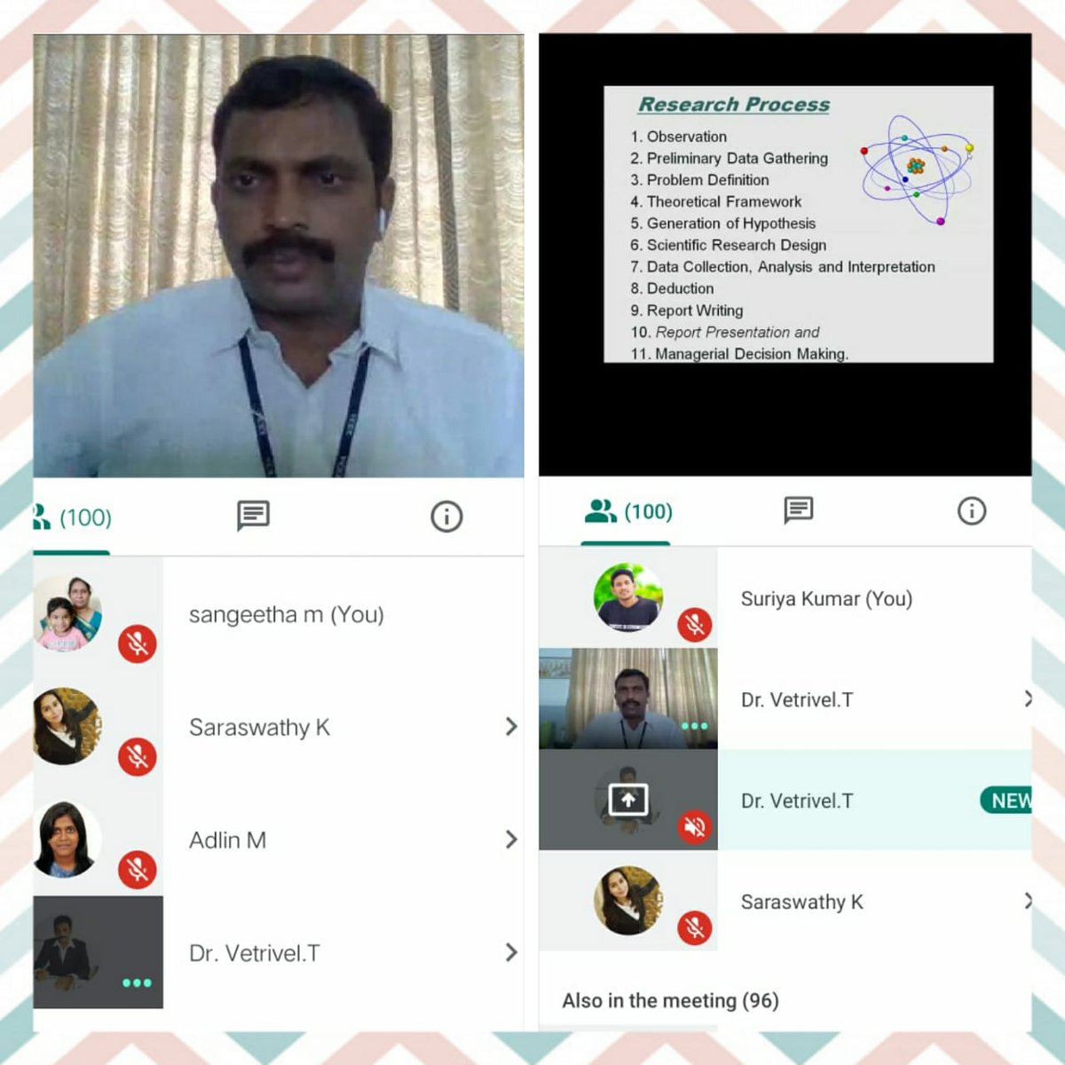 MgrUniversity's tweet image. Faculty of Management Studies organized a Subject Lecture on &quot;Statistical tools used in research&quot; by Dr.T.Vetrivel, Professor &amp;amp; Head of Management Studies at Velalar College of Engineering and Technology for our MBA students on 15th October 2020. 

#MGRERI #SubjectLecture