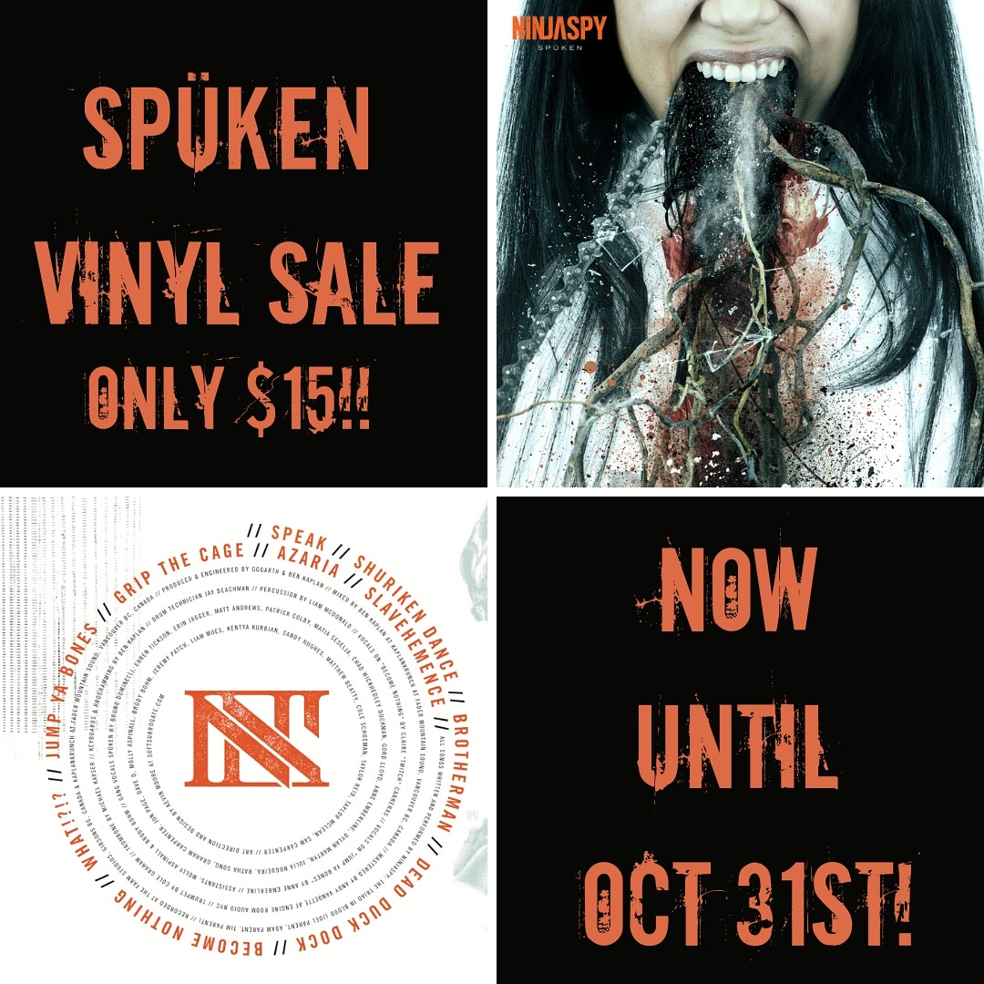 🧨 Did you get your copy yet? 🧨

.
.
Album Art: <a href="/softsurrogate/">Kevin Ellis Moore</a>
Our 2nd LP Produced by @kaplan

.#ninjaspy #metal #spuken #vinyl #winner #yvrmusic #vancouvermusicscene #reggae
#heavy #vinylrelease #music #vancitybuzz #604music #yvrmetal