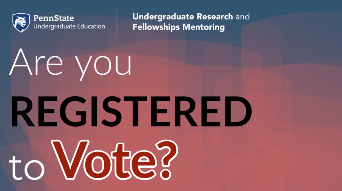 PSU_urfm's tweet photo. Today is the last day to register to vote in PA (or update your registration) for the upcoming election, which you can do online. The deadline to request a mail-in ballot is Oct. 27. #PSUVotes #YourVoteYourVoice
For more info: https://t.co/ofLwZJxPsN https://t.co/r8y70mTpyr