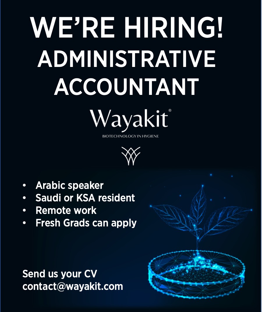 Wayakit's tweet photo. We are hiring! Administrative accountant in #KSA
 #JobSeekersSA #accountant #jobs https://t.co/GbUofDVQB0