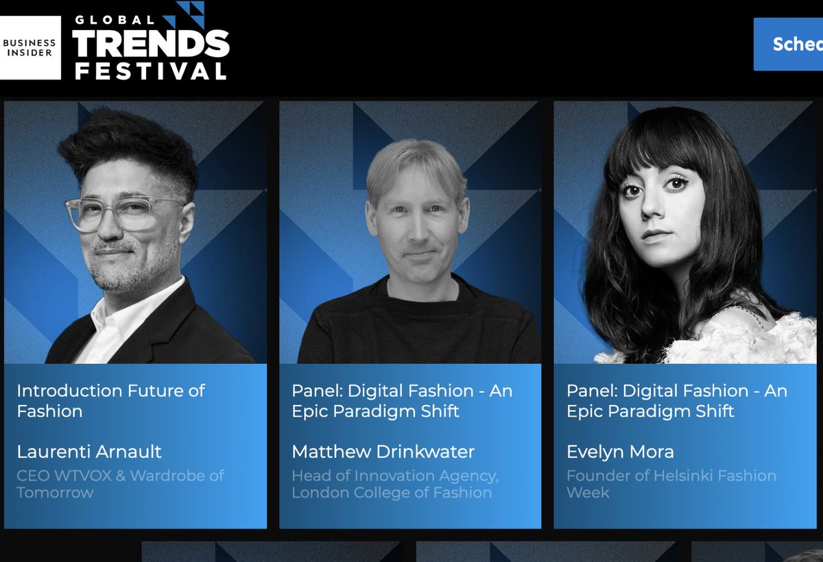 CATCH UP with me at <a href="/BusinessInsider/">Business Insider</a> Global Trends Festival 2020, discussing the 'Future of Fashion' with Evelyn Mora, Founder of Helsinki Fashion Week and Matthew Drinkwater, Head of Innovation Agency, London College of Fashion.
trendsfestival.com
#businessinsider
#fashion